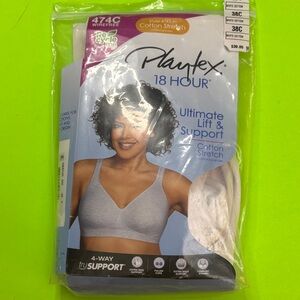 Playtex 18 Hour Cotton Stretch Wirefree Bra — White
